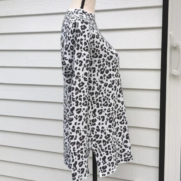 Loft Mock Neck Animal Print Tunic Sweater - Picture 3 of 13